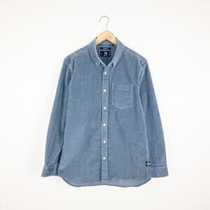 Swanndri Men's Medium Ranfurly Corduroy Button down Shirt blue